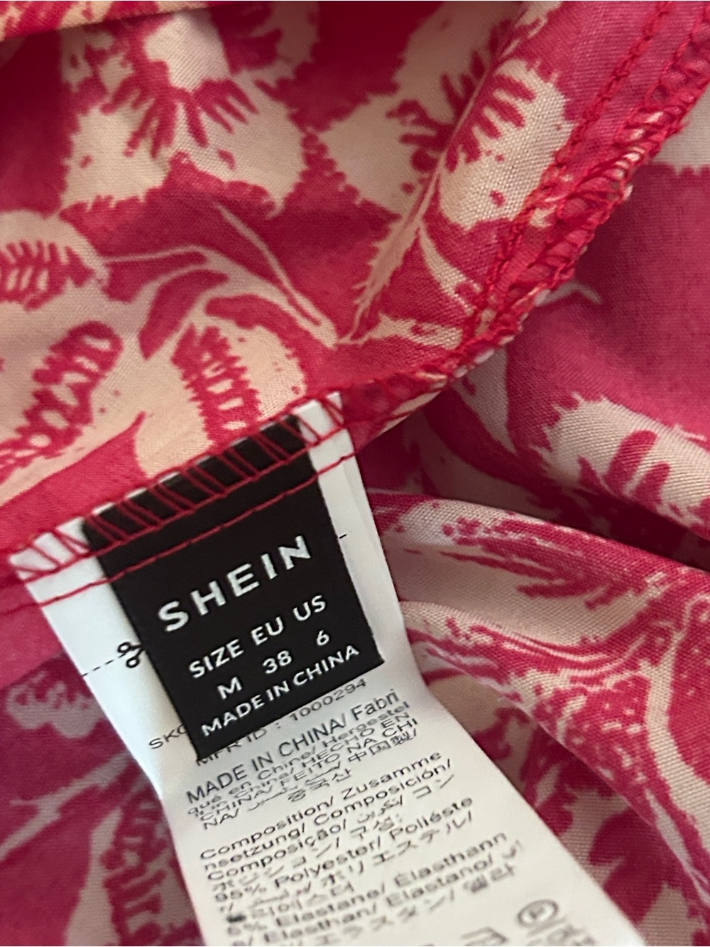 SHEIN Pink Floral Tiered Spaghetti Strap Dress - Picture 3 of 4